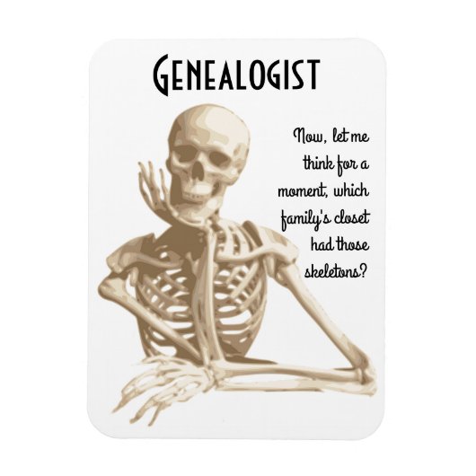 Skeletten in de Kast - Genealogie Magneet (Verticaal)