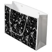 Skeletten in de ruimte achtergrond groot cadeauzakje (Voorkant Gekanteld)