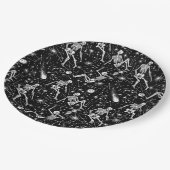 Skeletten in de ruimte achtergrond papieren bordje (Gekanteld)