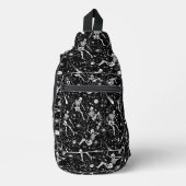 Skeletten in de ruimte achtergrond sling bag (Voorkant)