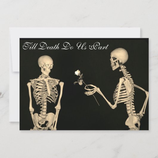 Skeletten in de uitnodiging voor liefdesweddenscha (Voorkant)