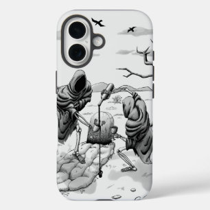 Skeletten in de woestijn iPhone 16 hoesje