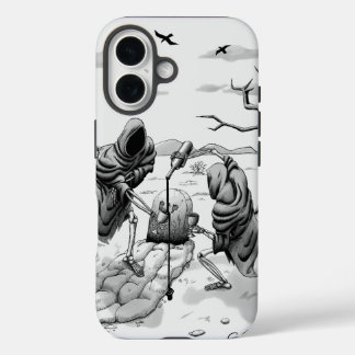Skeletten in de woestijn iPhone 16 hoesje