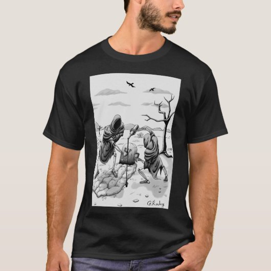 skeletten in de woestijn. t-shirt (Voorkant)