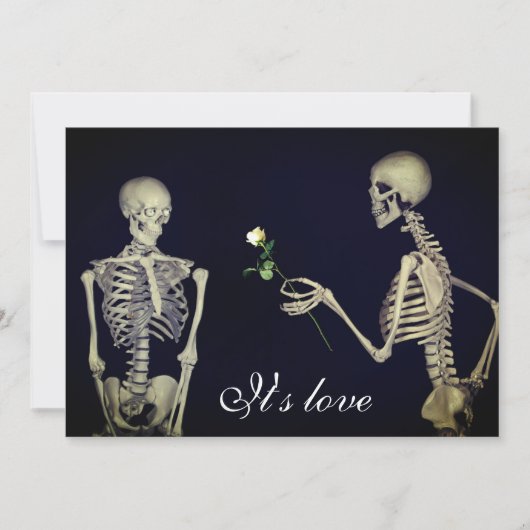 Skeletten in liefdesbruiloft kaart (Voorkant)