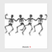 skeletten - menselijk dansen - grappig sticker (Vel)