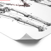 Skeletten met hand en Valentijn Poster (Hoek)