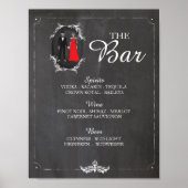 Skeletten met streepjesbassins Halloween Sign Wedd Poster (Voorkant)