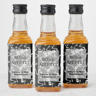 Skeletten Mini Likeurfles Etiket