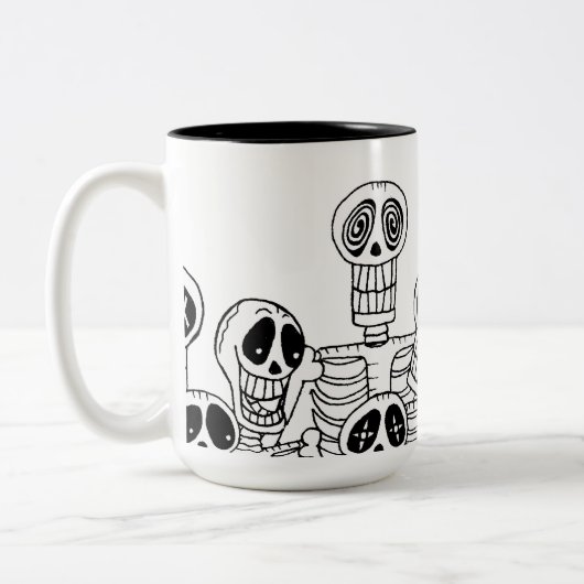 Skeletten mok met twee toontonen (Links)