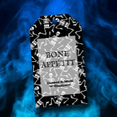 Skeletten op Black BONE APPÉTIT Favor Cadeaulabel