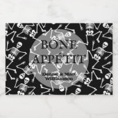 Skeletten op Black Mini Sparkling Wijnetiket (Enkel label)