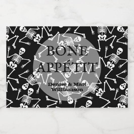 Skeletten op Black Mini Sparkling Wijnetiket (Enkel label)