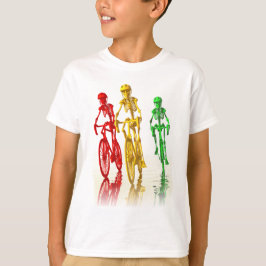 Skeletten op fietsen t-shirt