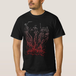 Skeletten rijzen uit de vlammen t-shirt