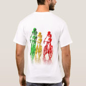 Skeletten Ruitende fietsen T-shirt (Achterkant)