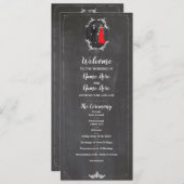 Skeletten Schedel Huwelijksprogramma Halloween Kri Programmakaart (Voorkant / Achterkant)