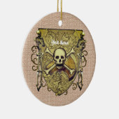 Skeletten Schild Keramisch Ornament (Rechts)