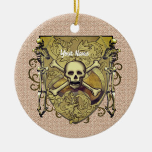 Skeletten Schild Keramisch Ornament