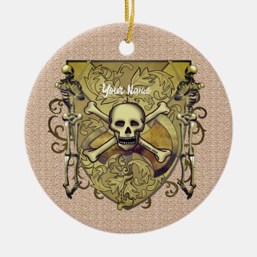 Skeletten Schild Keramisch Ornament (Voorkant)