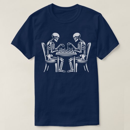 Skeletten spelen schaak 8 t-shirt (Design voorkant)