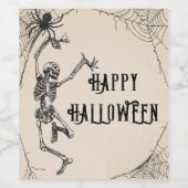  Skeletten Spider Adult Halloween Party Wijn Etiket (Enkel label)