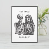 Skeletten tot de dood doen ons deel bruiloft uitno kaart (Staand voorkant)