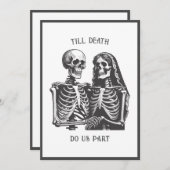 Skeletten tot de dood doen ons deel bruiloft uitno kaart (Voorkant / Achterkant)