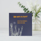 Skeletten - Uitnodiging voor een halloween-partij (Staand voorkant)