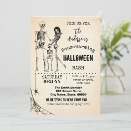 Skeletten van de familie Halloween-partij Kaart