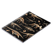 Skeletten van dinosaurussen en fossielenpatroon notitieboek (Linkerzijde)