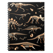 Skeletten van dinosaurussen en fossielenpatroon notitieboek (Voorkant)