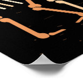 Skeletten van dinosaurussen en fossielenpatroon poster (Hoek)