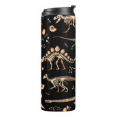 Skeletten van dinosaurussen en fossielenpatroon thermosbeker (Gedraaid links)