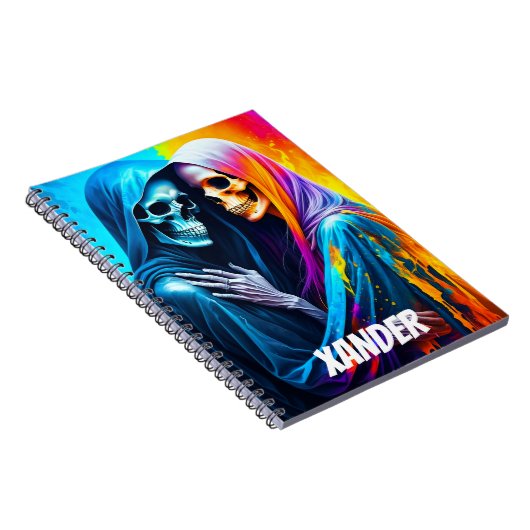 Skeletten verpakt in een regenboog gepersonaliseer notitieboek (Rechterzijde)