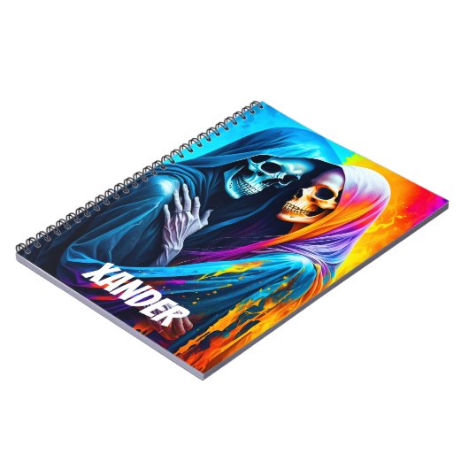 Skeletten verpakt in een regenboog gepersonaliseer notitieboek (Linkerzijde)