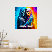 Skeletten verpakt in een regenboog gepersonaliseer poster (Keuken)