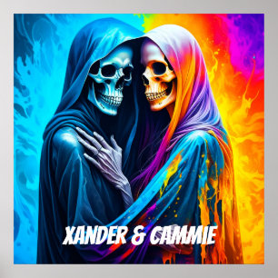 Skeletten verpakt in een regenboog gepersonaliseer poster