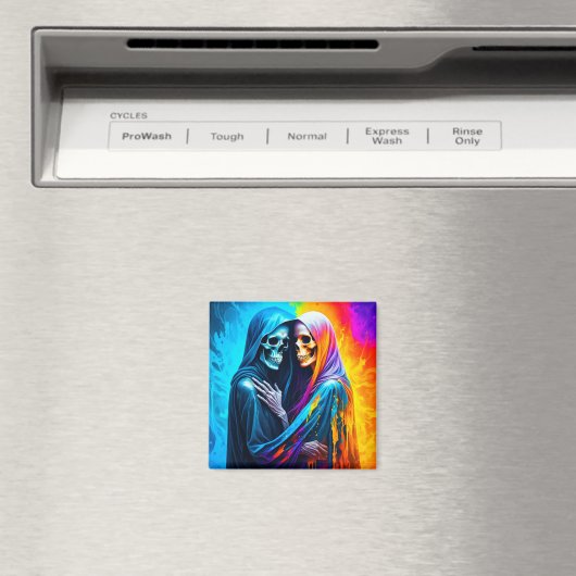 Skeletten verpakt in een regenboog magneet (Insitu (Vaatwasser))