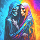 Skeletten verpakt in een regenboog sticker (Voorkant)