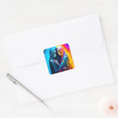 Skeletten verpakt in een regenboog vierkante sticker (Envelop)