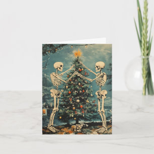 Skeletten versieren bomen kaart
