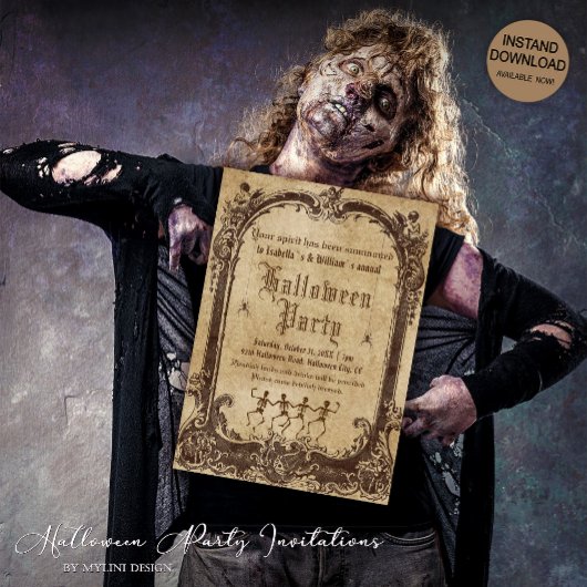  Skeletten Victoriaans Gotische Halloween Kaart