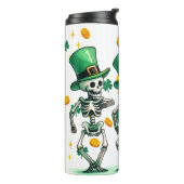 Skeletten vieren St. Patrick's Day Thermosbeker (Gedraaid links)