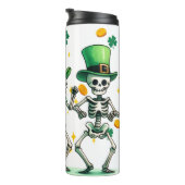 Skeletten vieren St. Patrick's Day Thermosbeker (Geroteerd rechts)