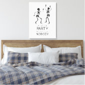 Skeletten voor hedendaagse Halloween dansen Canvas Afdruk (Insitu (Slaapkamer))