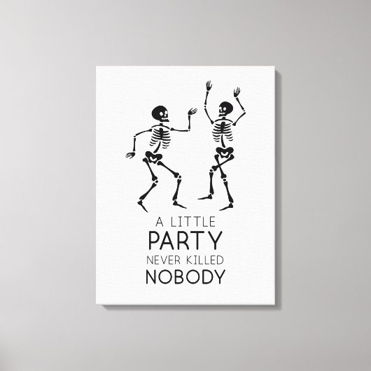 Skeletten voor hedendaagse Halloween dansen Canvas Afdruk (Voorkant)