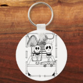 Skeletten voor het spoelen van Onderzetters op rol Sleutelhanger (Voorkant)