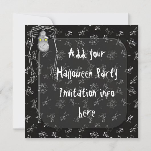 Skeletten voor uitnodigingen van halloween-partije (Voorkant)