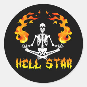 Skeletten Yoga Worden Hel Ster Ronde Sticker